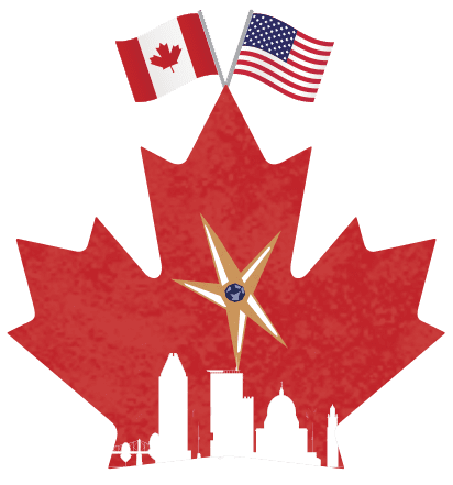 ICA maple leaf Canada America logo